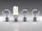 Light bulbs 3d rendering