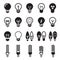 Light bulbs. Bulb icon set