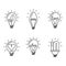 Light bulbs. Bulb icon set. Creative light bulb. Collection of design elements.