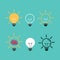 Light bulbs icon set vector