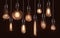 Light bulbs set of vector 3d realistic illustrations isolated on background.