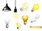 Light bulbs, vector icons