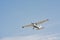 Light cessna plane flies