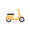 Light city motorcycle or moped cartoon icon, flat vector illustration isolated.