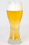 Light, Cold, Foamy Beer in Pilsner Beer Glass