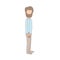 Light color caricature faceless full body bearded man looking to side