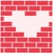 Light colored brick wall pattern and heart-shaped white space.