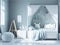 Light-colored children\\\'s bedroom. Scandinavian-inspired interior