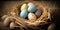 Light Colored Easter Eggs in a Nest