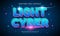 Light cyber editable text effect with blue color