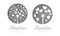 Light Dandelion Fluffy Flower Head as Logo Design Vector Set