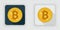 Light and dark bitcoin crypto currency icon