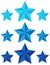 Light and dark blue detailed star, vector illustration