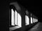 Light & Dark contrast through the windows of the Cloisters at Magdalen College Oxford University United Kingdom 