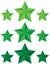 Light and dark green detailed star, vector illustration