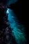 Light and Dark Underwater Cave in the Solomon Islands