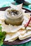 Light dietary pate from eggplant. Baba ganush