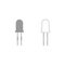 Light diode icon. Grey set .