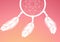 Light dreamcatcher on a sunset background illustration