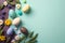 Light Easter background in pastel colors. Template for Design. Mock Up. AI generated. Copy space. AI generated