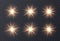Light flares set isolated on transparent background. Lens flares, bokeh, sparkles, meteors, shining stars collection.