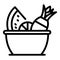 Light fruit salad icon, outline style