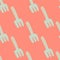 Light garden tool ornament seamless pattern. Pink background with simple rake silhouettes