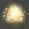 Light gleaming effect. Soft realistic fireworks with glitter splatter elements. Shining circles bokeh particles outburst