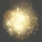 Light gleaming effect. Soft realistic fireworks with glitter splatter elements. Shining circles bokeh particles outburst