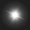 Light glow flash effect. Vector white star burst