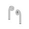 Light gray Airpods music wireless headphones flat icon for apps and websites on white background