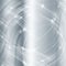 Light gray gradient background with shiny transparent wavy white lines.