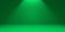 Light green empty background with studio spotlight on top in the form of a cone with darkened edges. 3d render