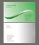 Light green and gray business cards with abstractions - vector illustration
