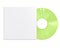 Light Green Vinyl Disc Mock Up. Vintage LP Vinyl Record with White Cover Sleeve and White Label Isolated on White Background.