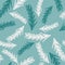 Light green with white and dark green branches seamless pattern background design.
