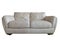 Light grey leather sofa on white background