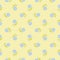 Light hand drawn seamless pattern with blue sunflowers elements. Yellow background. Summer print
