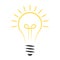 Light idea bulb, icon lamp lightbulb, electric solution glow think