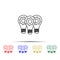 Light lamp bulbs with cogwheel gear multi color style icon. Simple thin line, outline vector of team work icons for ui and ux,