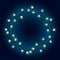 Light lamps garland wreath, front door fairy lights wreath, round place for text with shining bulbs, lighting bounding box and bor