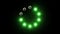 Light loading bar - 30fps, last 5 seconds is loopable - radial, green lights shining on black background, animated rays