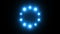 Light loading wheel - 30fps flickering loop - blue lights shining on black background, animated rays