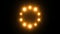 Light loading wheel - 30fps flickering loop - orange lights shining on black background, animated rays