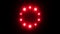 Light loading wheel - 30fps flickering loop - red lights shining on black background, animated rays