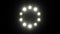 Light loading wheel - 30fps flickering loop - white lights shining on black background, animated rays