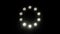 Light loading wheel - 30fps spinning loop - white lights shining on black background, animated rays