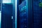 light in modern mainframe storage in data center
