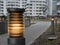 Light of Modern residential buildingshigh against the background of a cloudy sky shot from below.   apartment real estate market