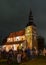 Light and music story on the facade of St. Simon`s Church in Valmiera, Latvia`s 102nd birthday celebration, Valmiera, Latvia